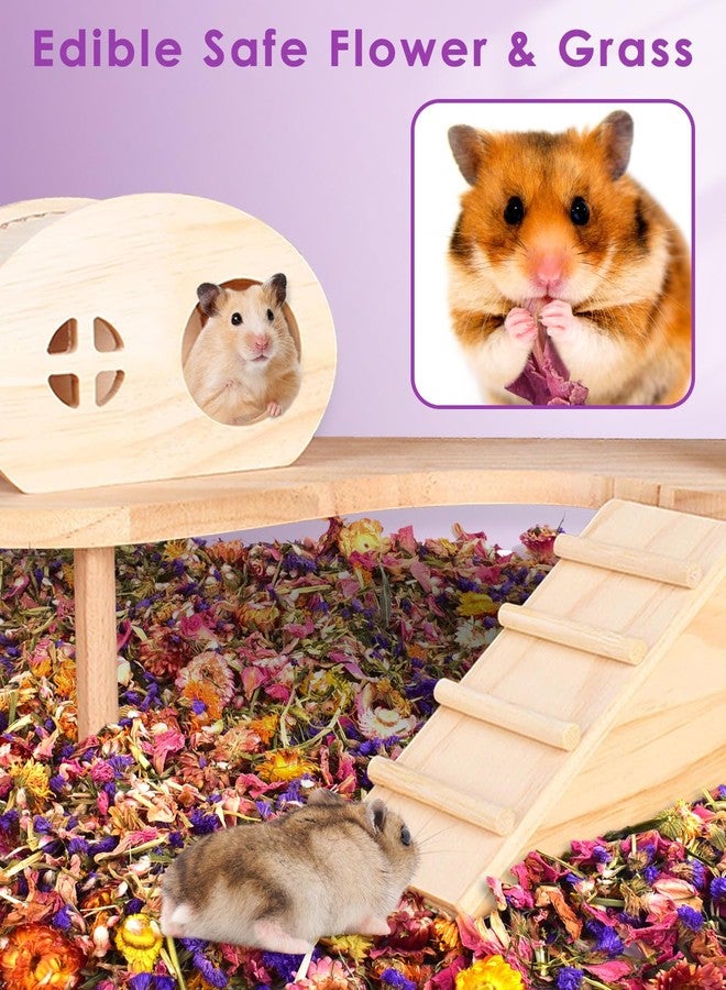 Bissap Natural Flower & Herb Hamster Bedding 300g/10.5oz, Small Animal Flower Habitat Decor for Syrian Dwarf Hamster Gerbil Chinchilla Mice Degu and Other Small Pet Flower Bedding Odor Control Forage - Image 4